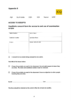 Candidate Consent Form – Access to Scripts